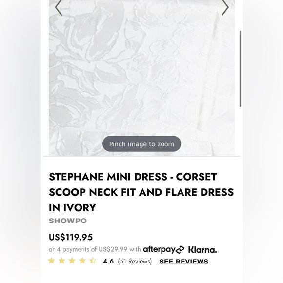 STEPHANE MINI DRESS - CORSET SCOOP NECK FIT AND FLARE DRESS IN IVORY - Picture 4 of 4